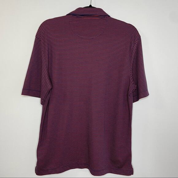 UNTUCKit Axios Burgundy Striped Polo Shirt Short Sleeve Medium Casual - Picture 4 of 8